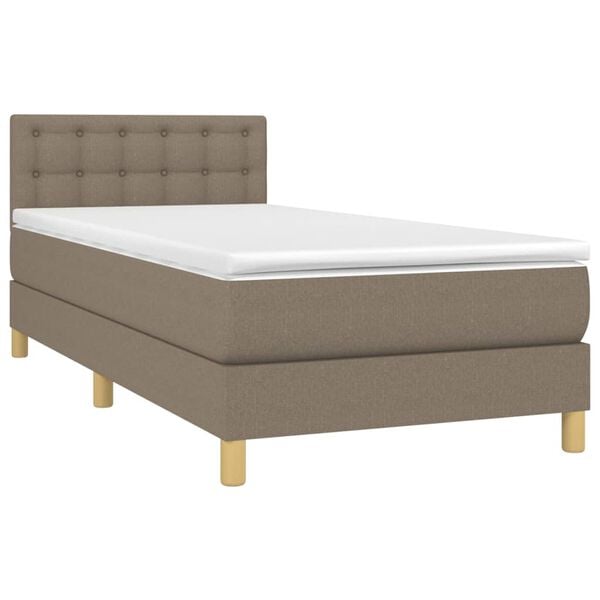 vidaXL Box spring postelja z vzmetnico taupe 80x200 cm blago