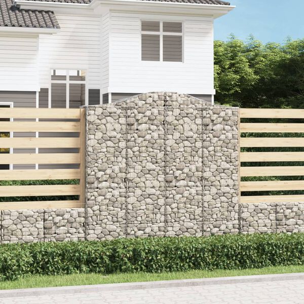 vidaXL Obokane gabion ko&scaron;are 5 kosa 200x50x200/220 cm pocinkano železo