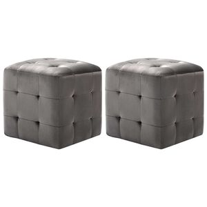 vidaXL Nočne omarice 2 kosa sive 30x30x30 cm žametno blago