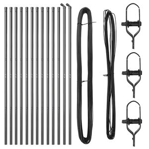 vidaXL Ograjni stebri 13 pcs Siva Ø32mm 150 cm Pocinkano jeklo