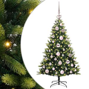 vidaXL Umjetna zložljiva božićna jelka 150 LED Zelena 120 cm PVC in PE