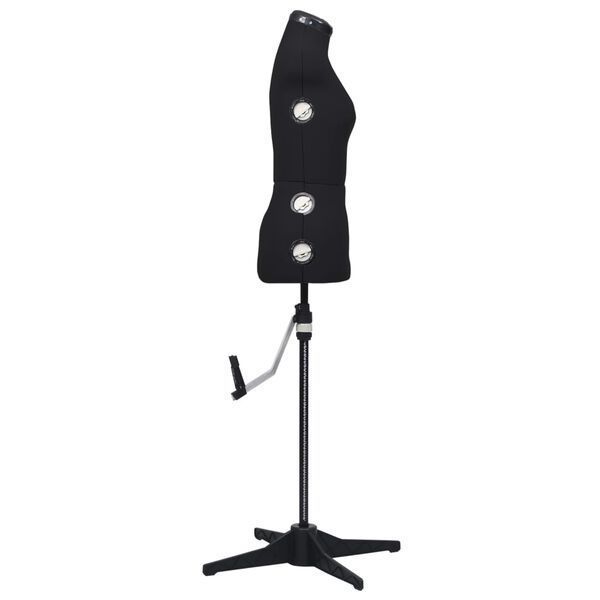 vidaXL Nastavljiva krojaška lutka ženska črna S velikost 33-40