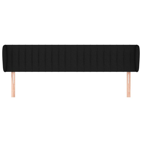 vidaXL Vzglavje z u&scaron;esi črno 183x23x78/88 cm blago