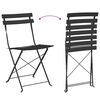 vidaXL Zložljiv bistro set 3 pcs Antracit Jeklo