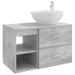 vidaXL Komplet pohi&scaron;tva za kopalnico 2 pcs Betonsko siva