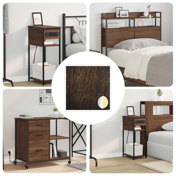 vidaXL Lepljiva za&scaron;čita vijakov 12 pcs Rjav hrast &Oslash; 20 x 0,5 mm