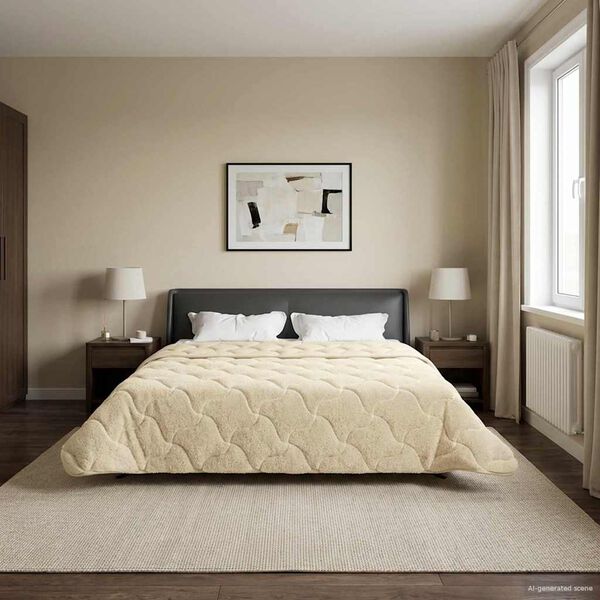 vidaXL Polna celoletna prevleka &Scaron;onerisan krema 220 x 260 cm