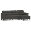 vidaXL Trosed s stolčkom za noge temno siv 210 cm blago iz mikrovlaken