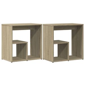 vidaXL Stranska mizica 2 kosa sonoma hrast 50x30x50 cm iverna plo&scaron;ča