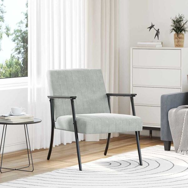 vidaXL fotelj Svetlo siva 59 x 75 x 78 cm Žamet