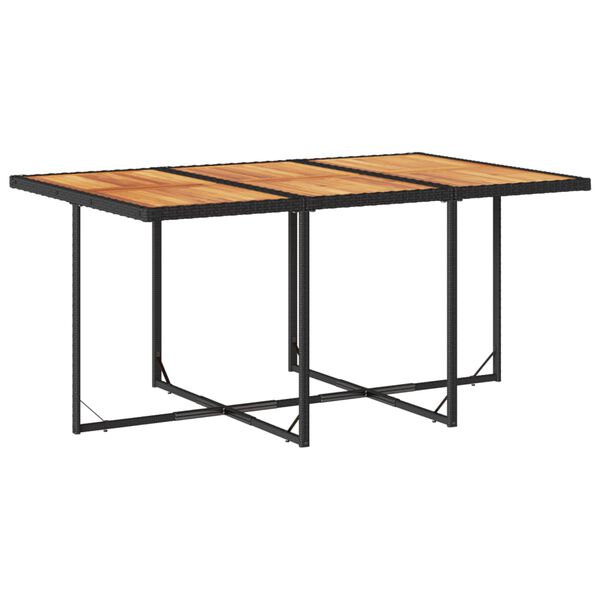 vidaXL Vrtna jedilna garnitura 7-delna z blazinami črna poli ratan