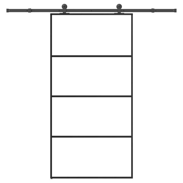 vidaXL Drsna vrata z opremo 102,5x205 cm ESG steklo in aluminij