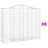 vidaXL Obokane gabion ko&scaron;are 8 kosi 200x50x160/180 cm pocinkano železo