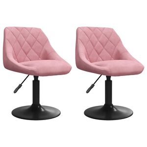 vidaXL Vrtljiv jedilni stol 2 kosa roza žamet