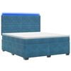 vidaXL Postelja boxspring z vzmetnico Modra 140 x 200 cm Žamet