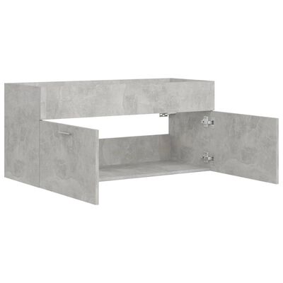 vidaXL Omarica za umivalnik betonsko siva 100x38,5x46 cm iverna plošča