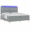 vidaXL LED Box Spring Postelja Svetlo siva 200 x 200 cm blago