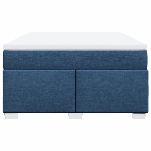 vidaXL Box spring postelja z vzmetnico modra 160x200 cm blago