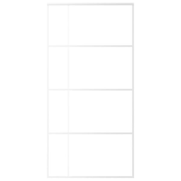 vidaXL Drsna vrata ESG steklo in aluminij 102,5x205 cm bela