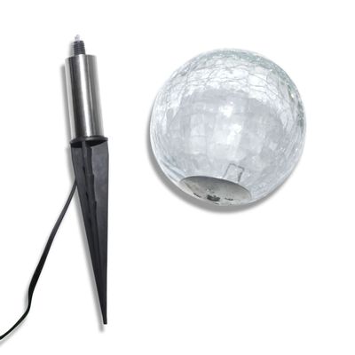 vidaXL Solarne svetilke LED krogle 3 kosi s konicami in solarno ploščo