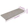 vidaXL Samolepilne preproge za stopnice sisal 15 kosov 65x21x4 cm