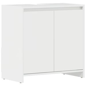 vidaXL Kopalni&scaron;ka omarica visok sijaj bela 60x33x61 cm iverna plo&scaron;ča