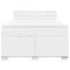 vidaXL Box spring postelja z vzmetnico bel 140x200 cm umetno usnje