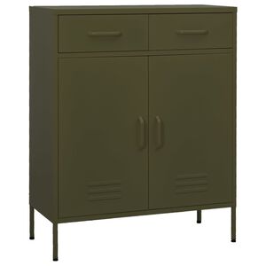 vidaXL Omara za shranjevanje olivno zelena 80x35x101,5 cm jeklo