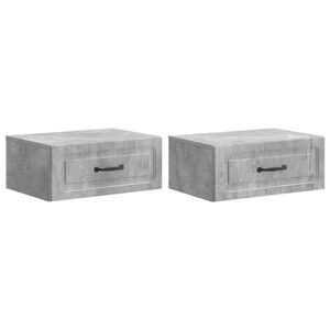 vidaXL Stenski nočni omarici 2 pcs Betonsko siva 49 x 34,5 x 20 cm