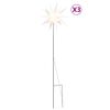vidaXL Božične svetilke s konicami 3 kosi LED zložljive bele 35 cm