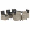 vidaXL Komplet za jedilnico v vrtu 7 pcs Svetlo siva poli ratan