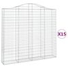 vidaXL Obokane gabion ko&scaron;are 15 kos 200x30x180/200 cm pocinkano železo