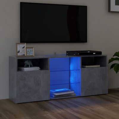 vidaXL TV omarica z LED lučkami betonsko siva 120x30x50 cm