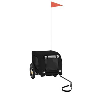 vidaXL Kolesarska prikolica za hi&scaron;ne ljubljenčke črna