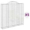 vidaXL Obokane gabion ko&scaron;are 5 kosov 200x30x180/200cm pocinkano železo