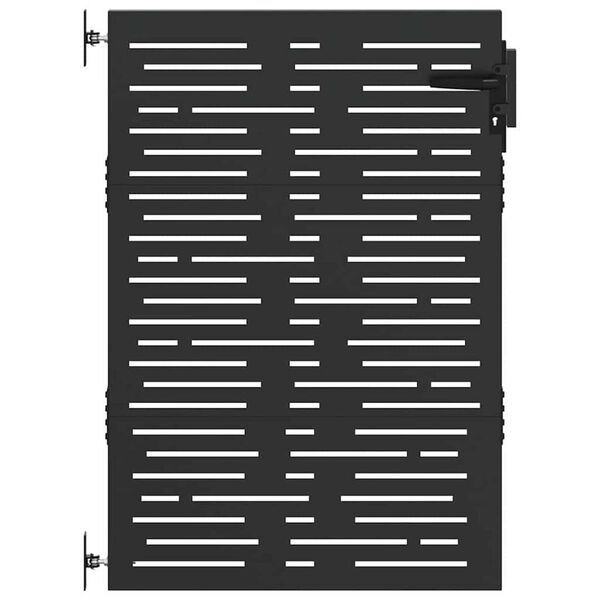 vidaXL Vrtna vrata Črna 85 x 150 cm Jeklo s pra&scaron;nim premazom