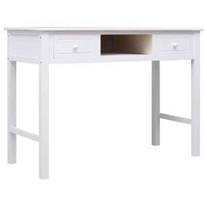vidaXL Pisalna miza bela 108x45x76 cm trden les pavlovnije