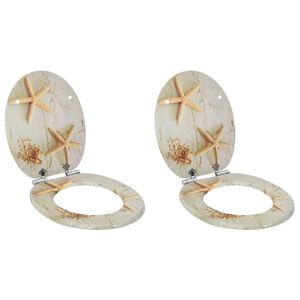 vidaXL Deska za WC &scaron;koljko 2 kosa počasno zapiranje MDF morska zvezda