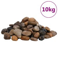 vidaXL Polirani kamenčki 10 kg mešane barve 2-5 cm