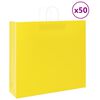 vidaXL Papirnate vrečke 50 kosov z ročaji rumena 54x15x49 cm