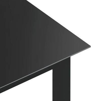 vidaXL Vrtna miza črna 150x90x74 cm aluminij in steklo
