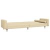 vidaXL Raztegljiv kavč dvosed z blazinama krem žamet