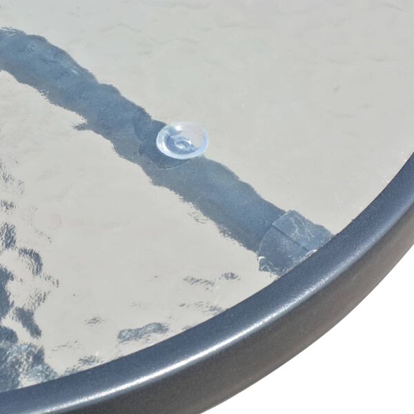 vidaXL Balkonska garnitura jeklo in tekstil 50x71 cm črne barve