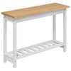 VidaXL Konzolna miza EKAI Bela 112 x 35 x 76 cm Trdna borovina