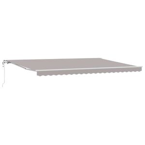 vidaXL Vlečna tenda Svetlo siva 500 &times; 300 cm Tkanina in aluminij