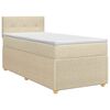 vidaXL Postelja boxspring z vzmetnico Krem 80 x 200 cm Blago
