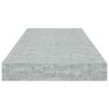 vidaXL Stenska polica betonsko siva 60x23,5x3,8 cm MDF