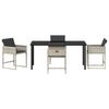 vidaXL Komplet za jedilnico v vrtu 5 pcs Svetlo siva poli ratan