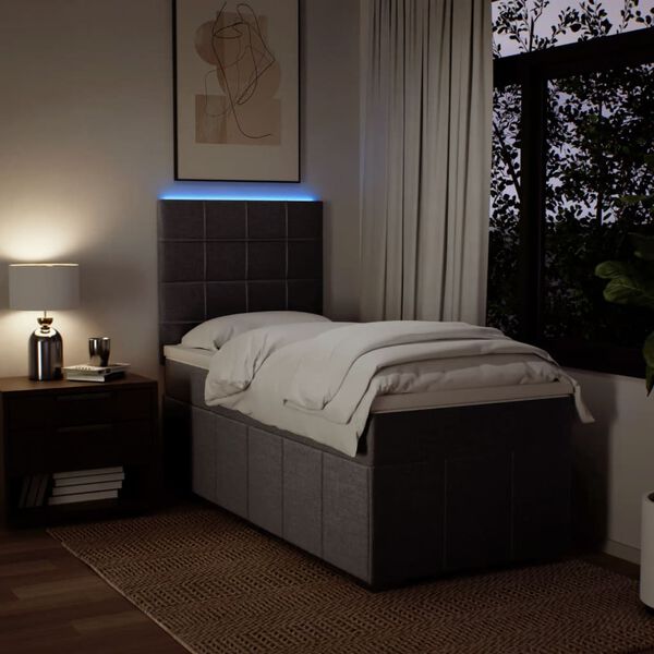 vidaXL Box spring postelja z vzmetnico taupe 80x200 cm blago