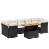 vidaXL Vrtna sedežna garnitura 8-delna z blazinami črn poli ratan